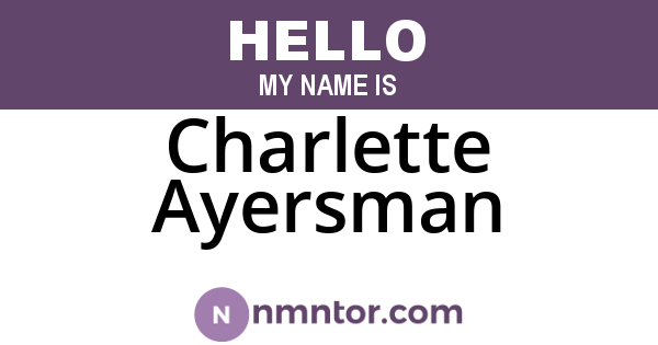 Charlette Ayersman