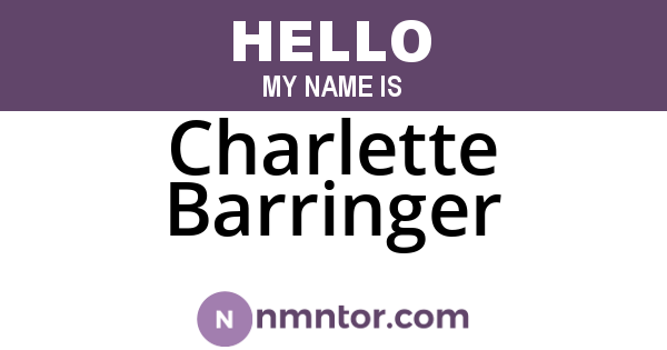 Charlette Barringer