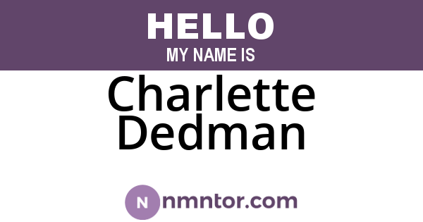 Charlette Dedman