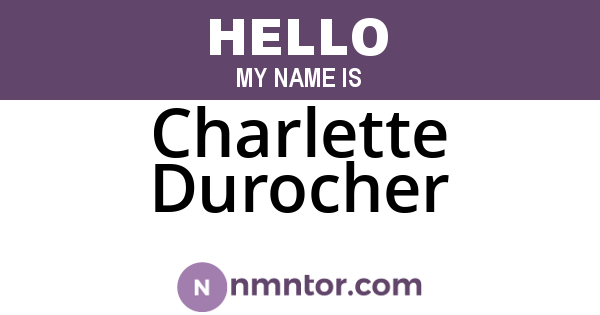 Charlette Durocher