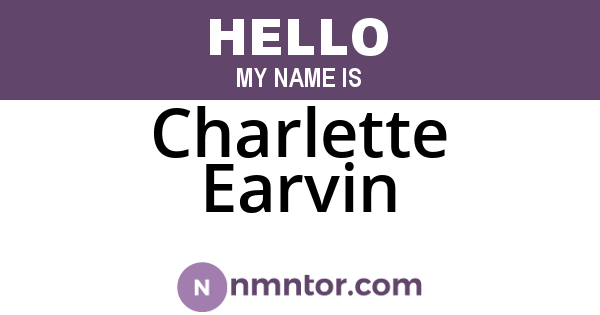 Charlette Earvin