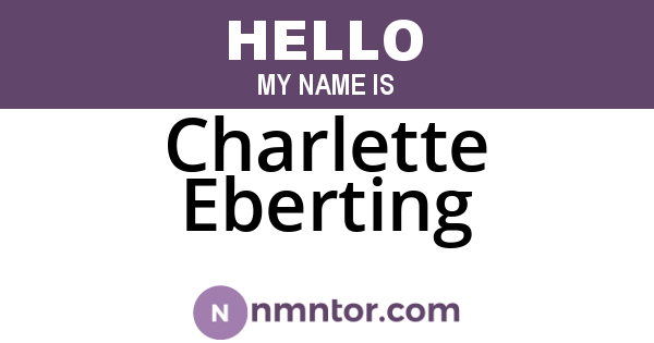 Charlette Eberting