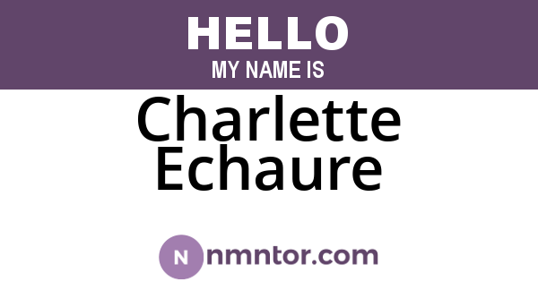 Charlette Echaure
