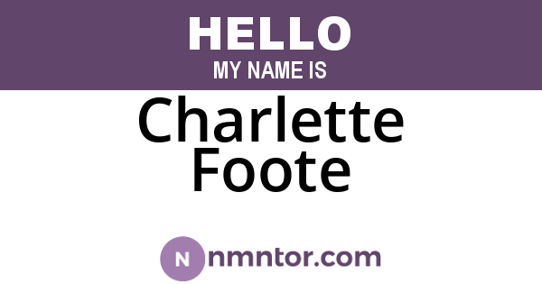 Charlette Foote