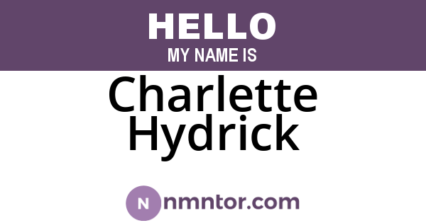 Charlette Hydrick