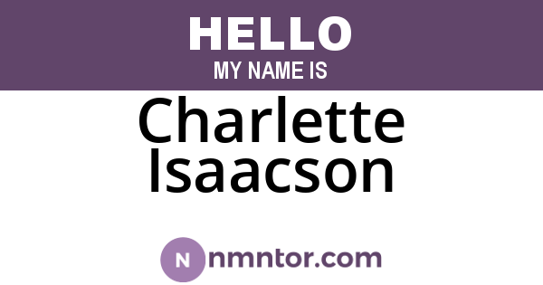 Charlette Isaacson