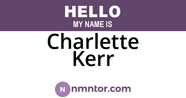 Charlette Kerr
