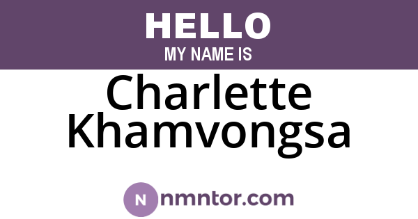 Charlette Khamvongsa