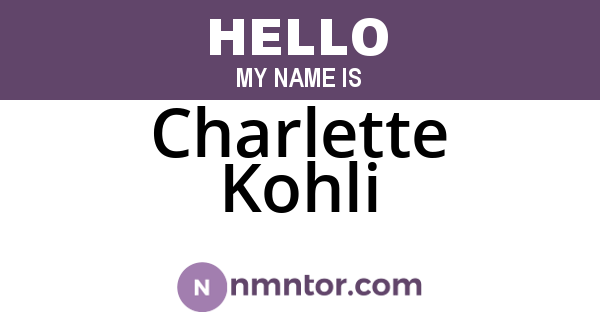 Charlette Kohli