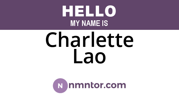 Charlette Lao