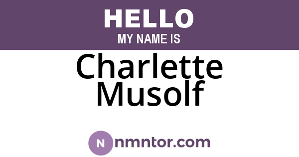 Charlette Musolf