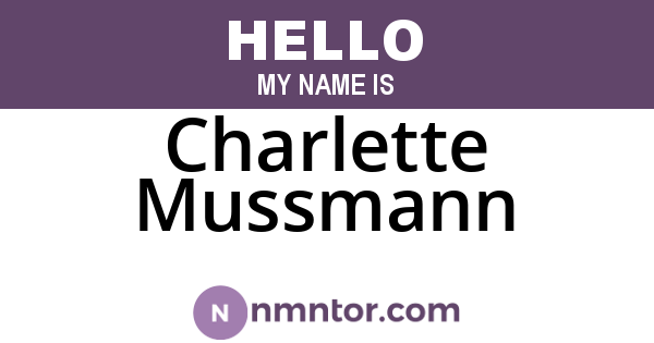 Charlette Mussmann