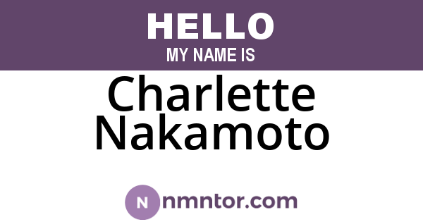 Charlette Nakamoto
