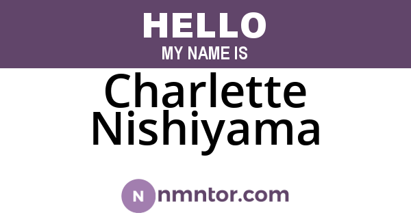 Charlette Nishiyama