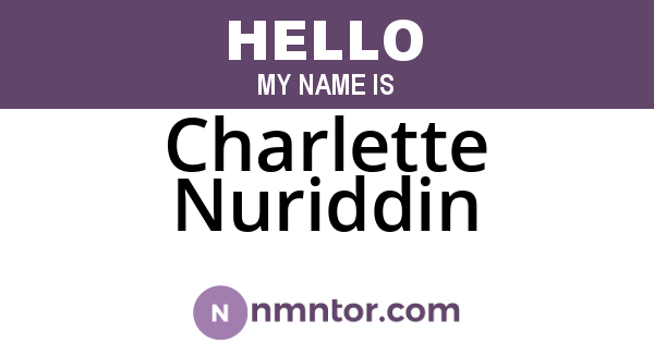 Charlette Nuriddin