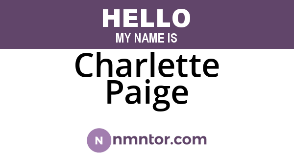 Charlette Paige