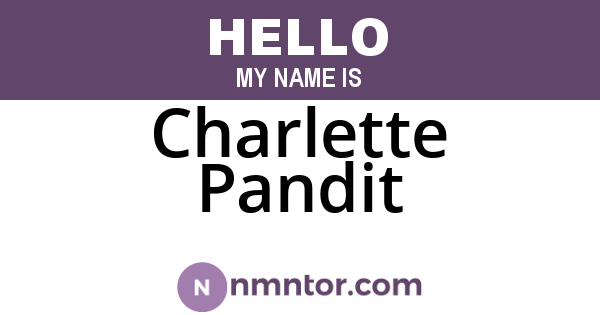 Charlette Pandit