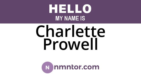 Charlette Prowell