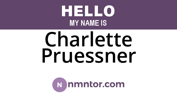 Charlette Pruessner