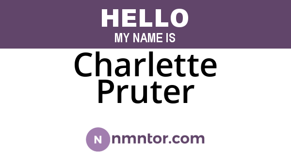 Charlette Pruter