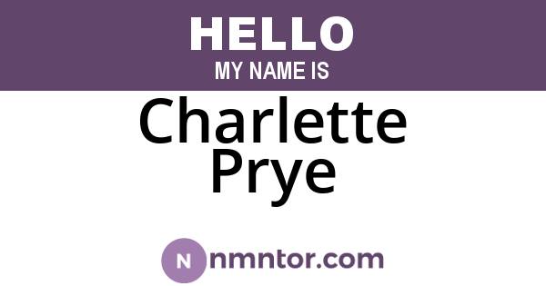 Charlette Prye