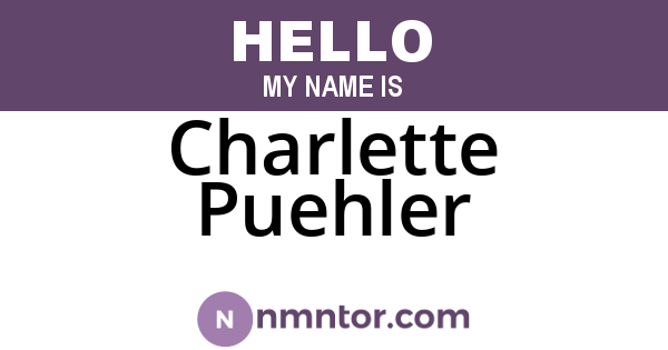 Charlette Puehler