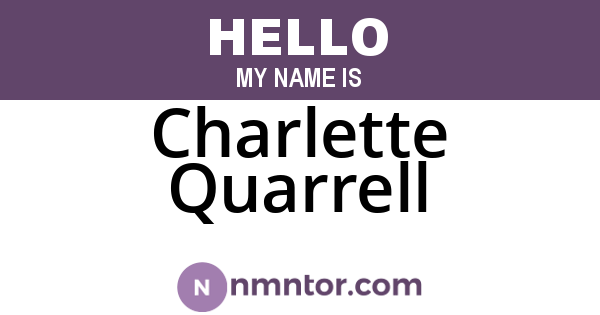 Charlette Quarrell