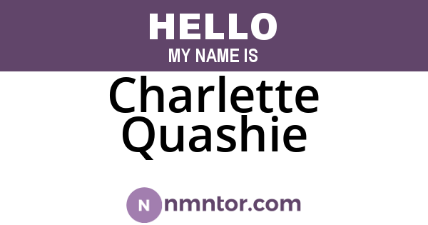 Charlette Quashie
