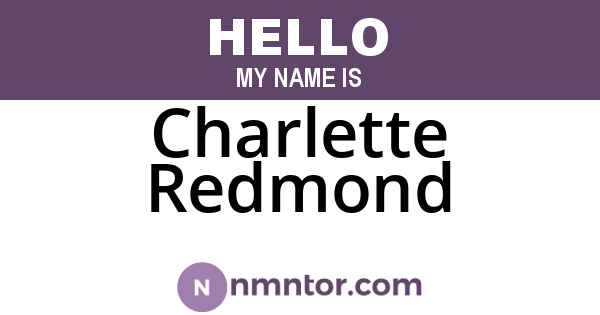 Charlette Redmond