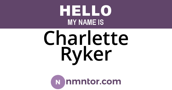 Charlette Ryker