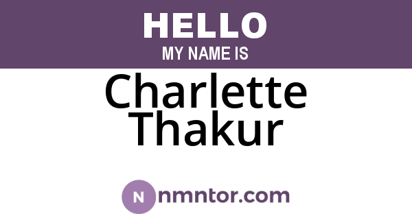 Charlette Thakur