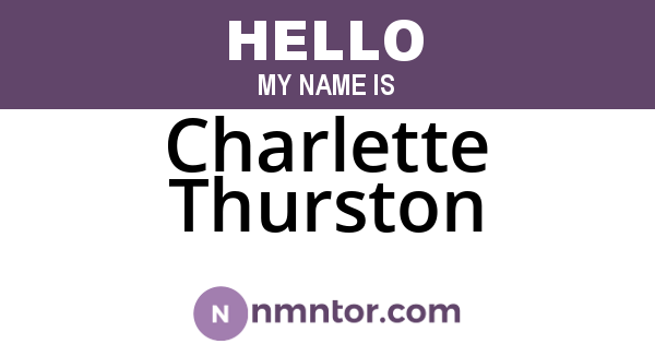Charlette Thurston