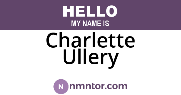 Charlette Ullery