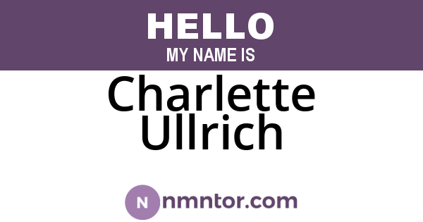 Charlette Ullrich