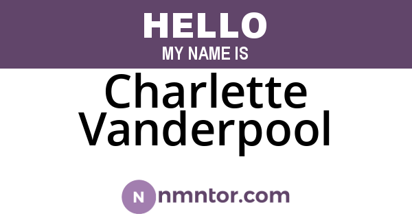 Charlette Vanderpool