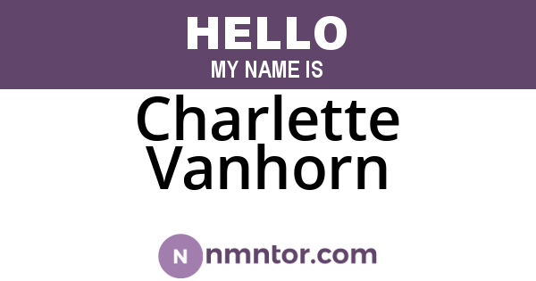 Charlette Vanhorn