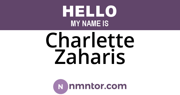Charlette Zaharis