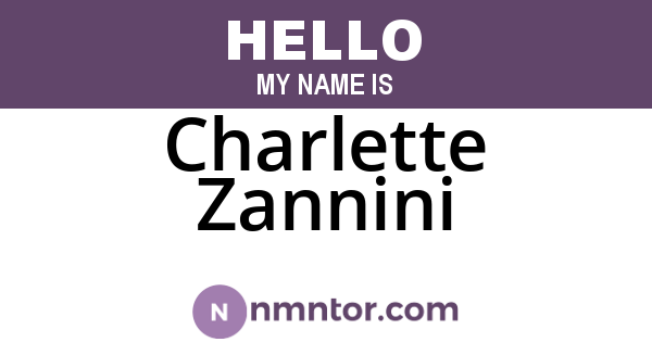 Charlette Zannini