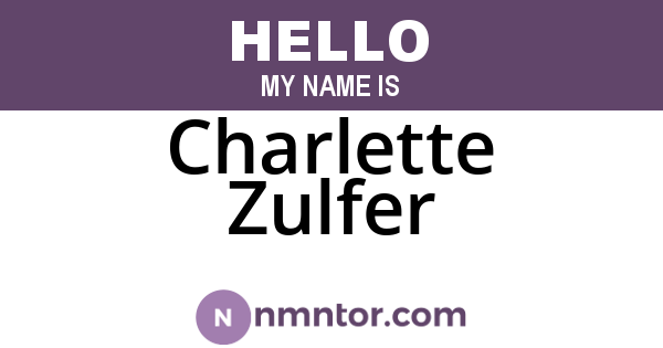 Charlette Zulfer