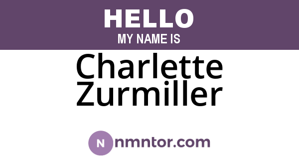 Charlette Zurmiller