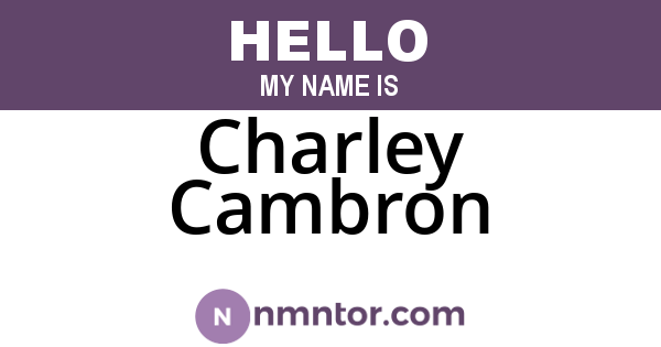 Charley Cambron