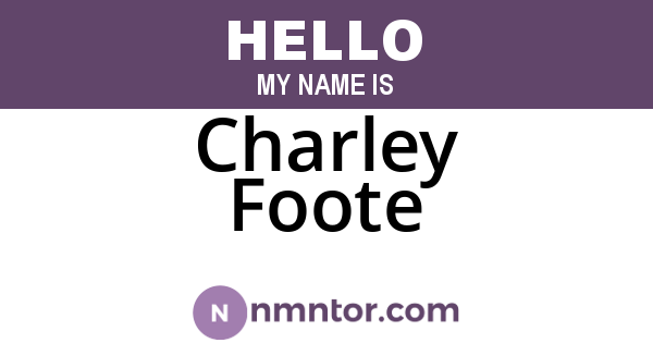 Charley Foote