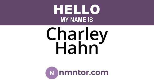 Charley Hahn