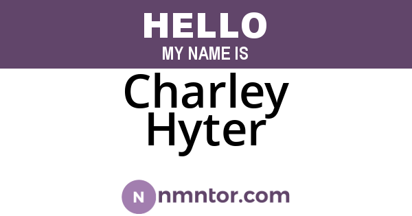 Charley Hyter