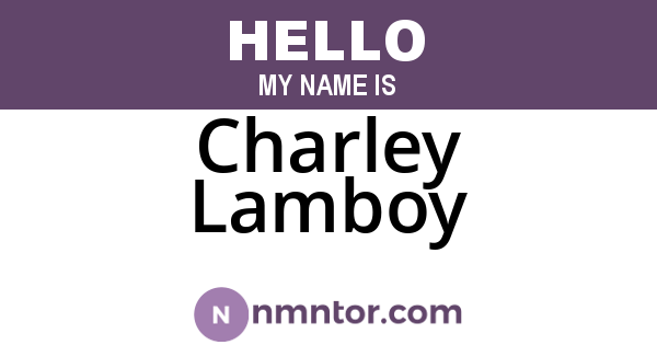 Charley Lamboy