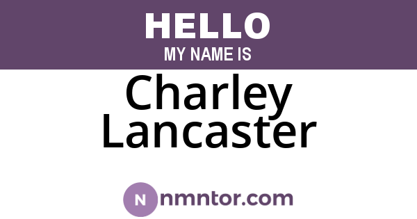 Charley Lancaster