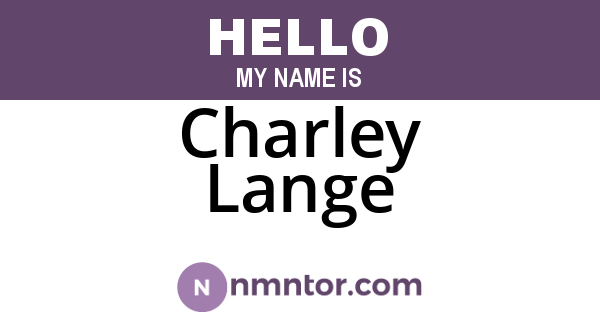 Charley Lange