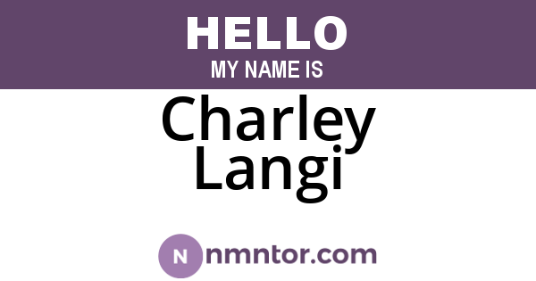 Charley Langi