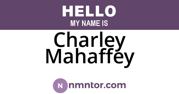 Charley Mahaffey