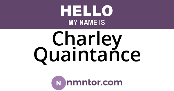 Charley Quaintance